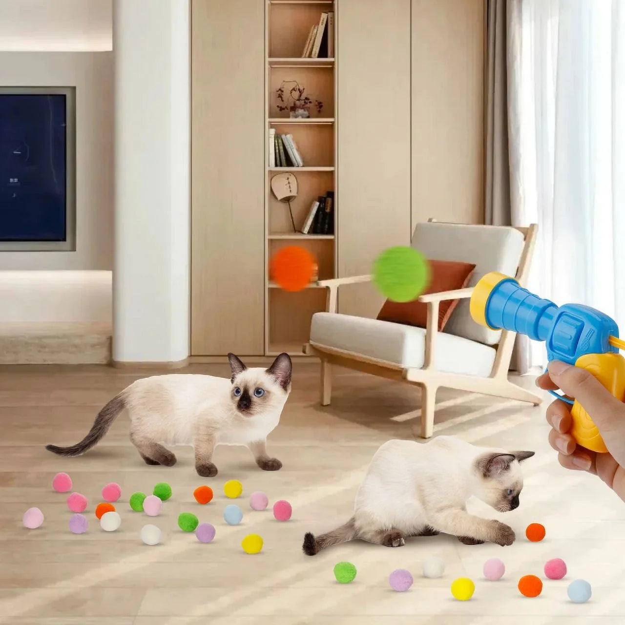 Katzenspielzeug Ball Launcher Gun für Indoor-Katzen